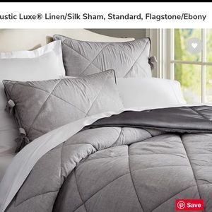 Pottery Barn Linen/silk comforter set w euro shams